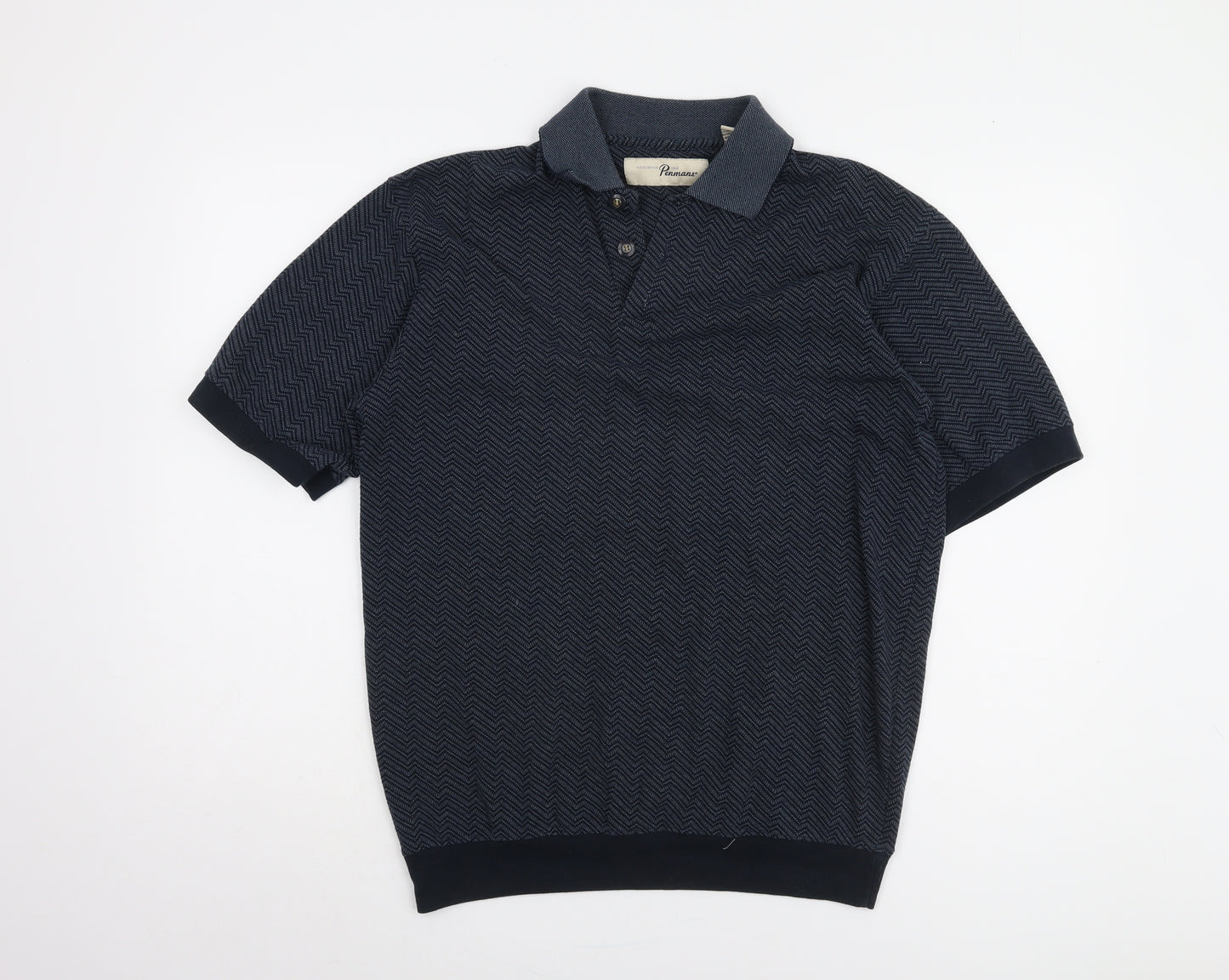 Penmans Men's Black Short Sleeve Polo Size L