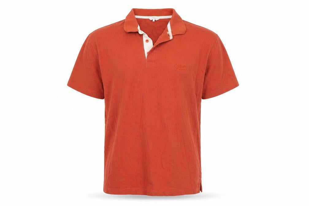 Front view of Cotton Traders Men's Red Polo Shirt, size L