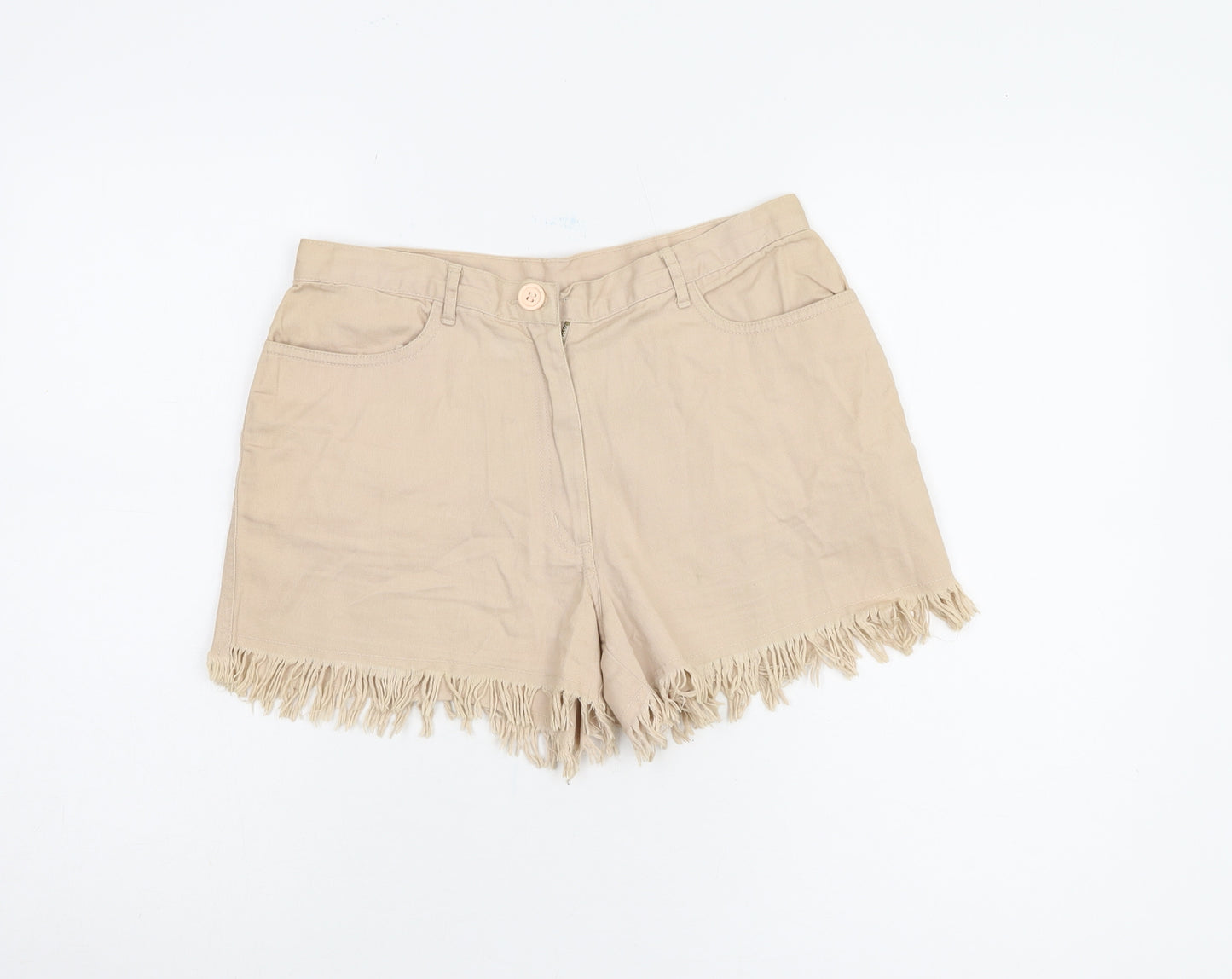 Joie de Vivre Women Beige Cut-Off Shorts Size 10