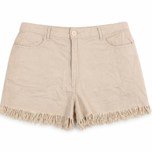 Joie de Vivre Women Beige Cut-Off Shorts Size 10