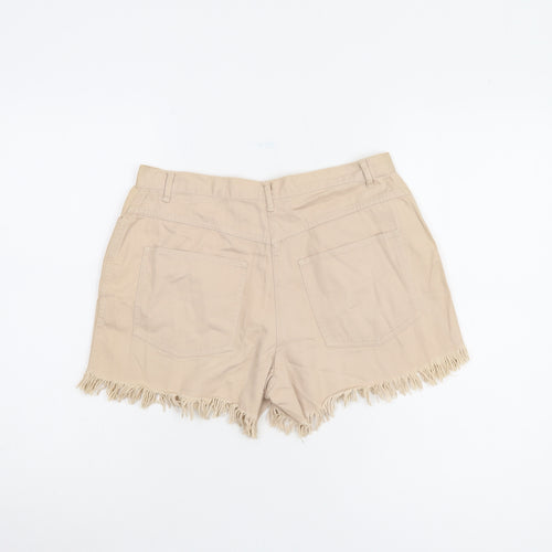 Joie de Vivre Women Beige Cut-Off Shorts Size 10