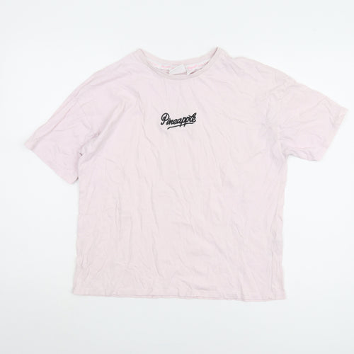 Pineapple Women’s Pink XS Embroidered T-Shirt