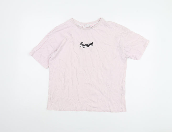 Pineapple Women’s Pink XS Embroidered T-Shirt