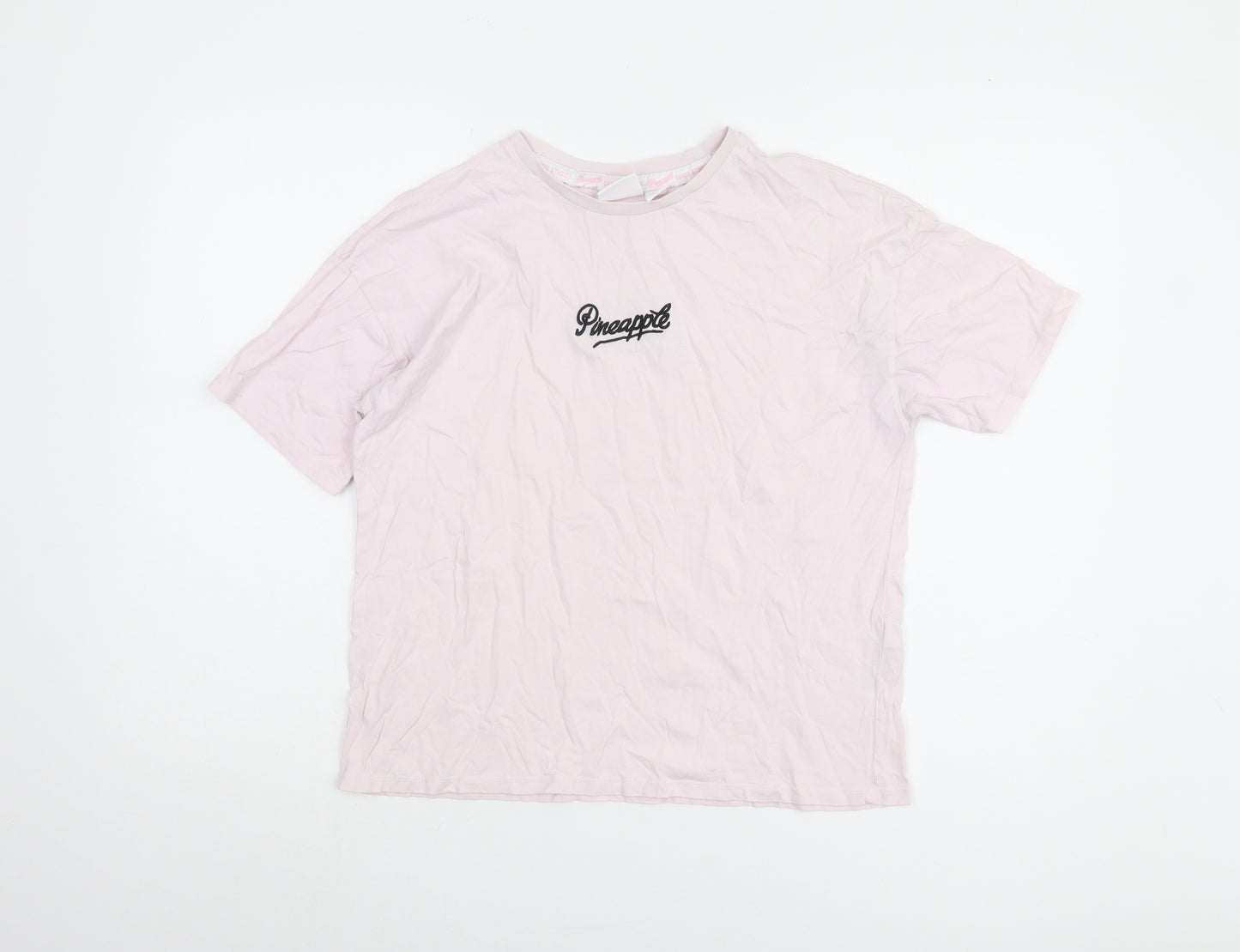 Pineapple Women’s Pink XS Embroidered T-Shirt