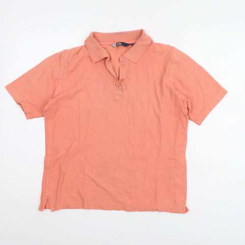 Isle Women's Orange M Polo Shirt, Casual, Cotton