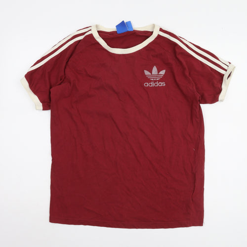 Adidas Men's Red Large Logo T-Shirt