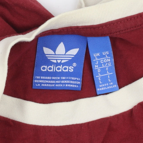 Adidas Men's Red Large Logo T-Shirt