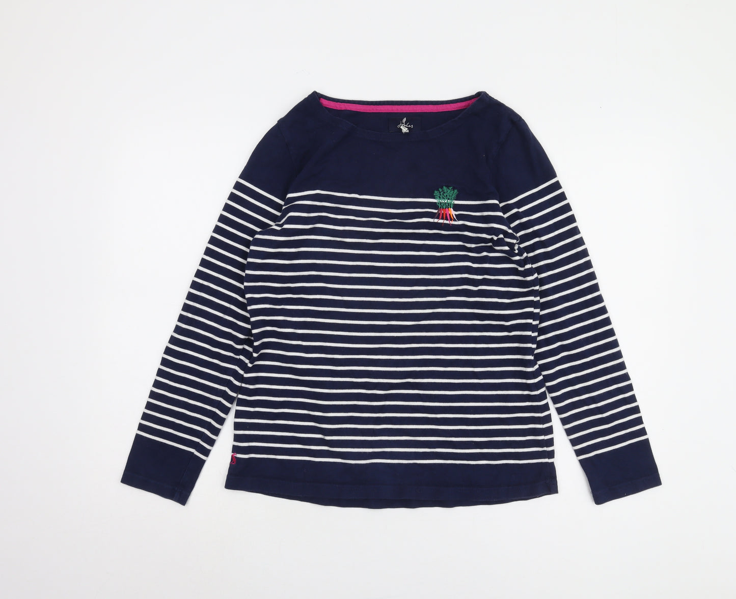 Joules Women's Navy Striped Long Sleeve Cotton T-Shirt