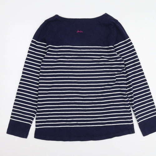 Joules Women's Navy Striped Long Sleeve Cotton T-Shirt