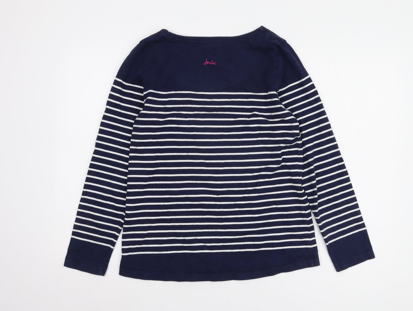 Joules Women's Navy Striped Long Sleeve Cotton T-Shirt