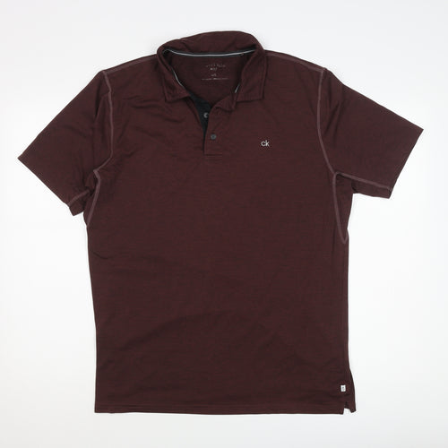 Calvin Klein Men's Brown Polo Shirt L Golf Style