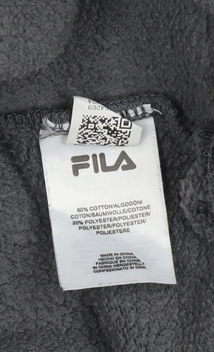 Fila Men's Grey S Pullover Sweatshirt with Logo