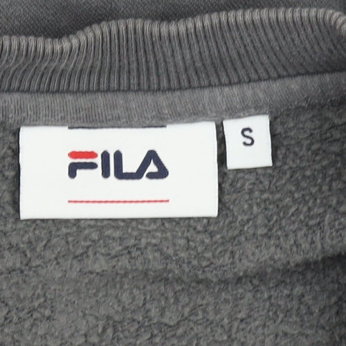 Fila Men's Grey S Pullover Sweatshirt with Logo