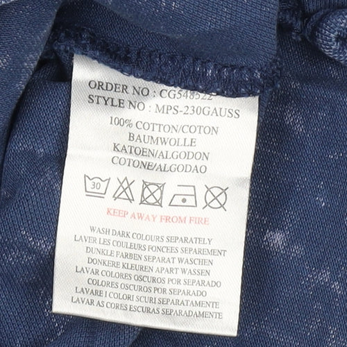 Brave Soul Men's Blue Acid Wash Polo Shirt M