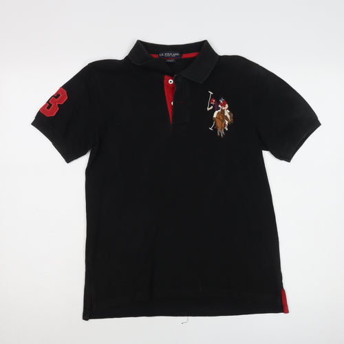 U.S. Polo Assn. Boys Black XL Polo Shirt