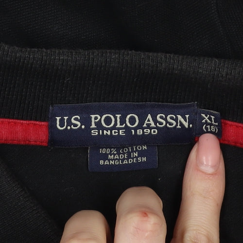 U.S. Polo Assn. Boys Black XL Polo Shirt