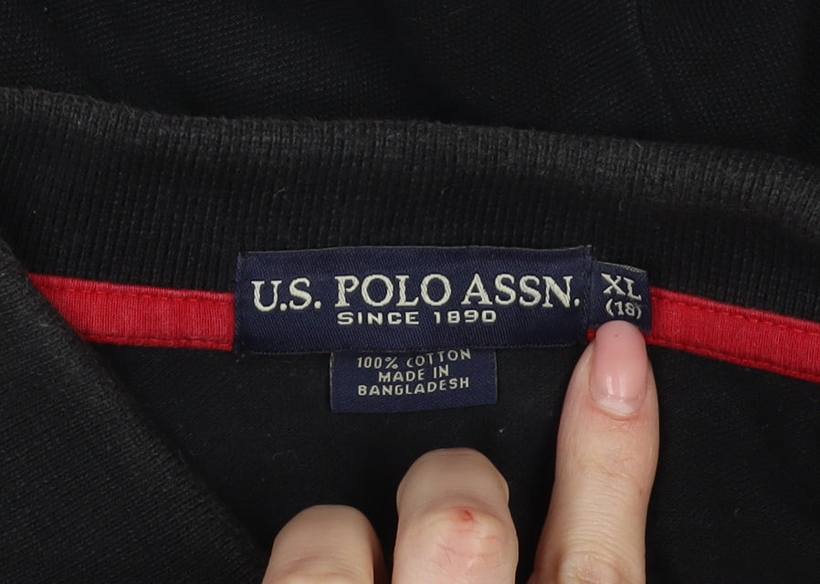 U.S. Polo Assn. Boys Black XL Polo Shirt