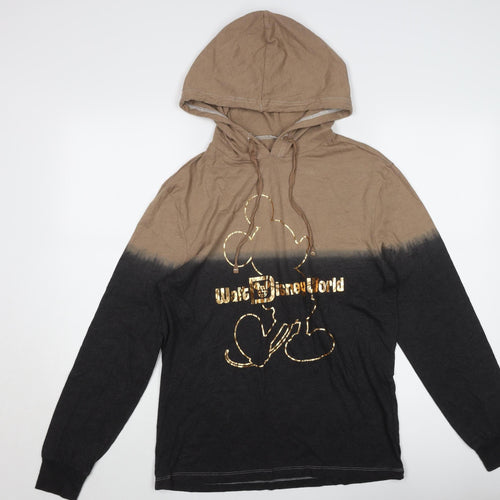 Disney Women's Brown Colourblock Hoodie S