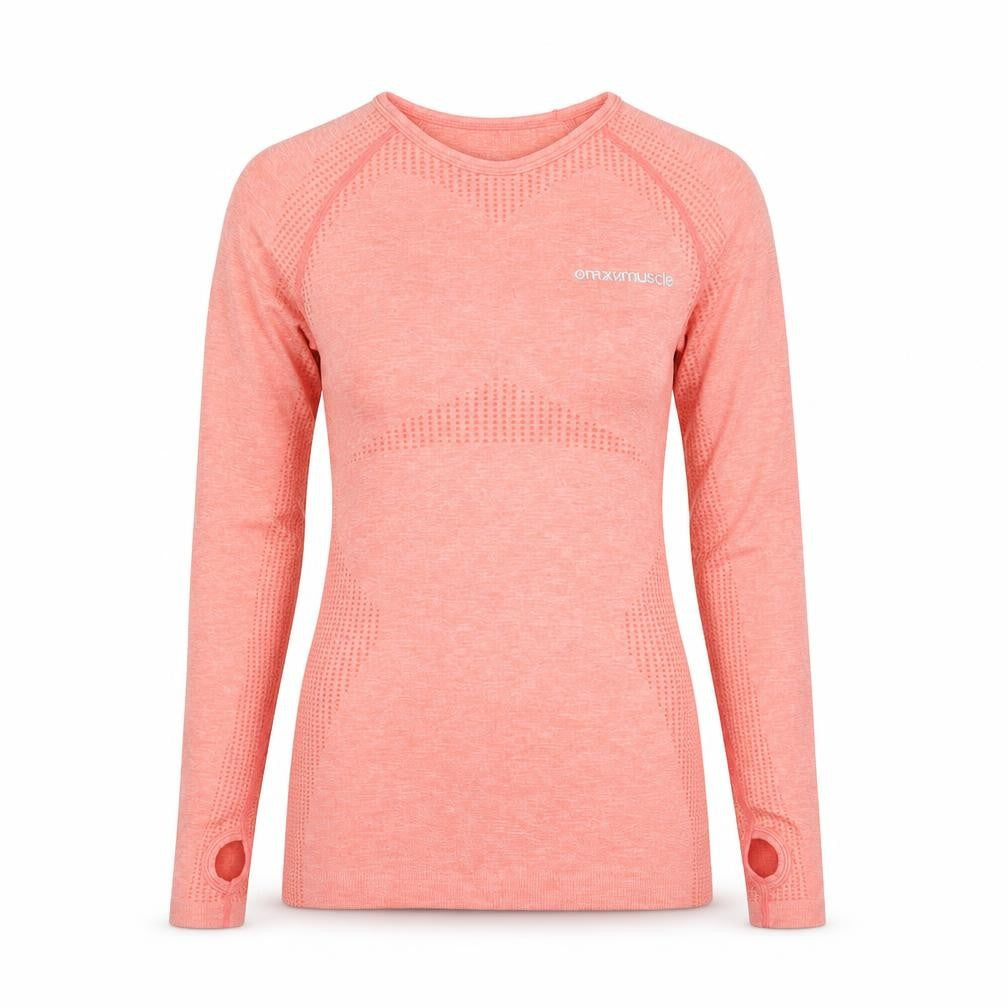 Front view of Maximuscle Women's Pink Athletic Pullover Top - S