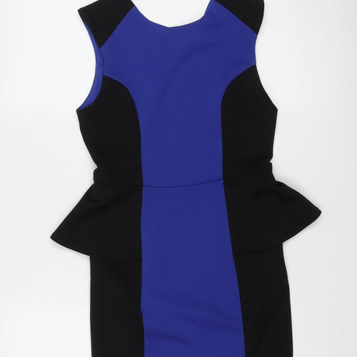 Lipsy Women's Blue Black Bodycon Dress Size 12