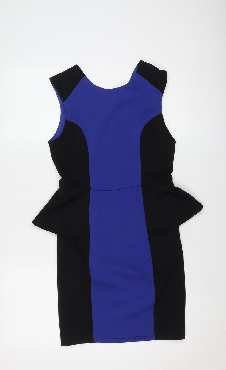 Lipsy Women's Blue Black Bodycon Dress Size 12