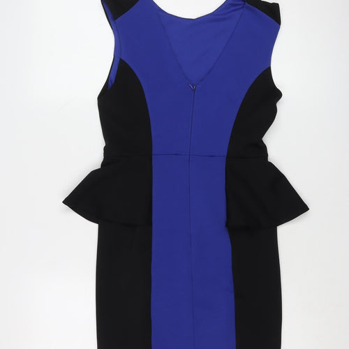 Lipsy Women's Blue Black Bodycon Dress Size 12