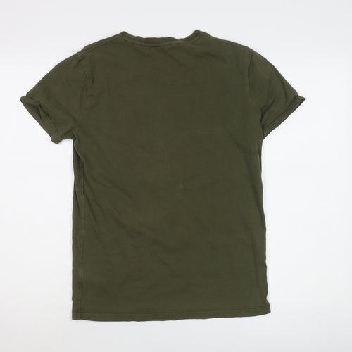 Superdry Men's Green Cotton T-Shirt, Size S, Crew Neck