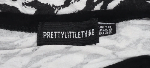 PrettyLittleThing Women's Black T-Shirt Dress, Size 10