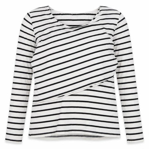 H&M Women's Black Striped Long Sleeve T-Shirt, Size 12