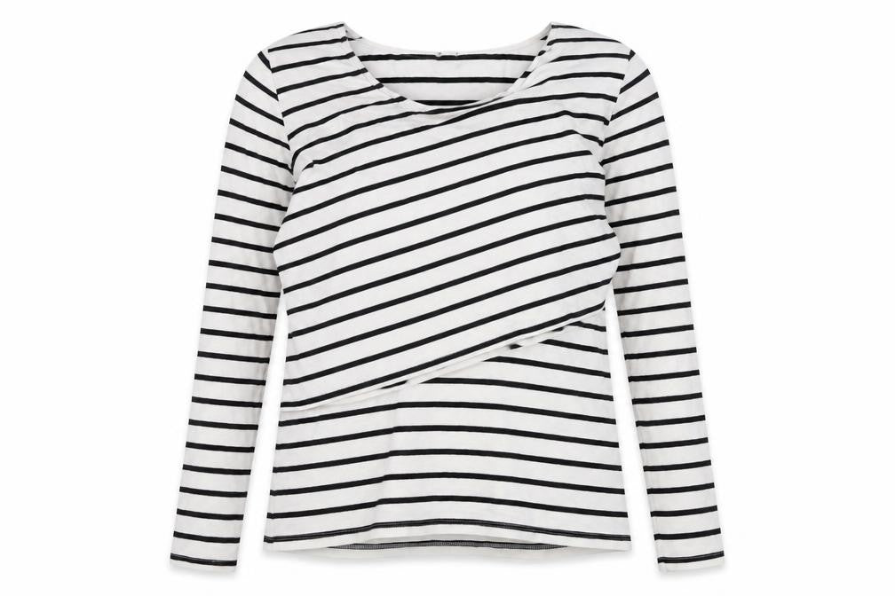 H&M Women's Black Striped Long Sleeve T-Shirt, Size 12