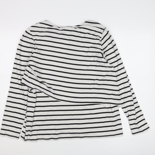 H&M Women's Black Striped Long Sleeve T-Shirt, Size 12