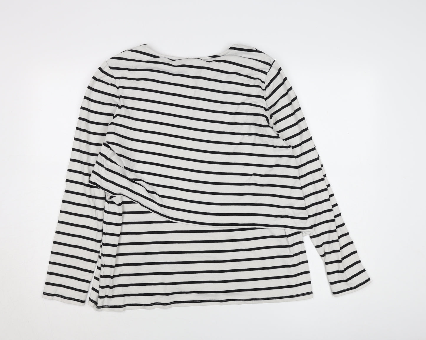 H&M Women's Black Striped Long Sleeve T-Shirt, Size 12