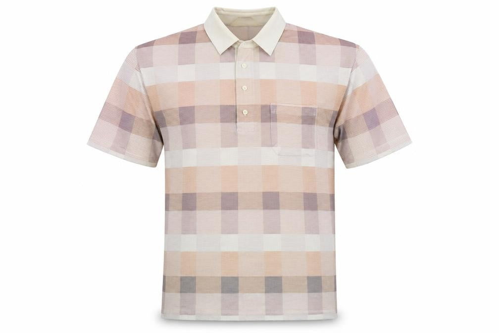 Front view of Pegasus Men's Multicoloured Check Polo Shirt M