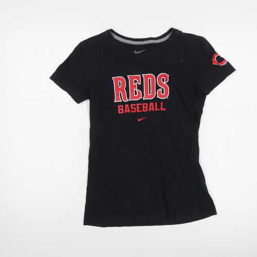 Nike Women's Black Slim Fit Sports T-Shirt