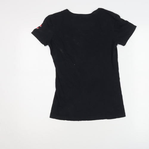 Nike Women's Black Slim Fit Sports T-Shirt