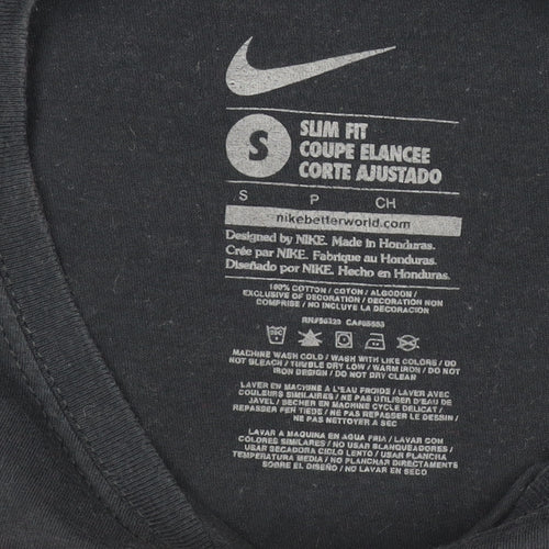 Nike Women's Black Slim Fit Sports T-Shirt