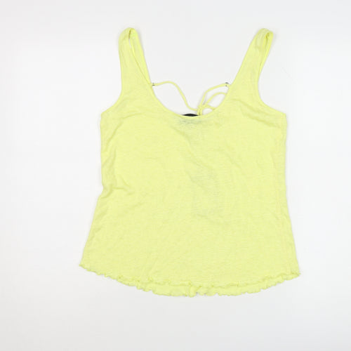 Paige Women's Yellow Tank Top - Size S, Scoop Neck
