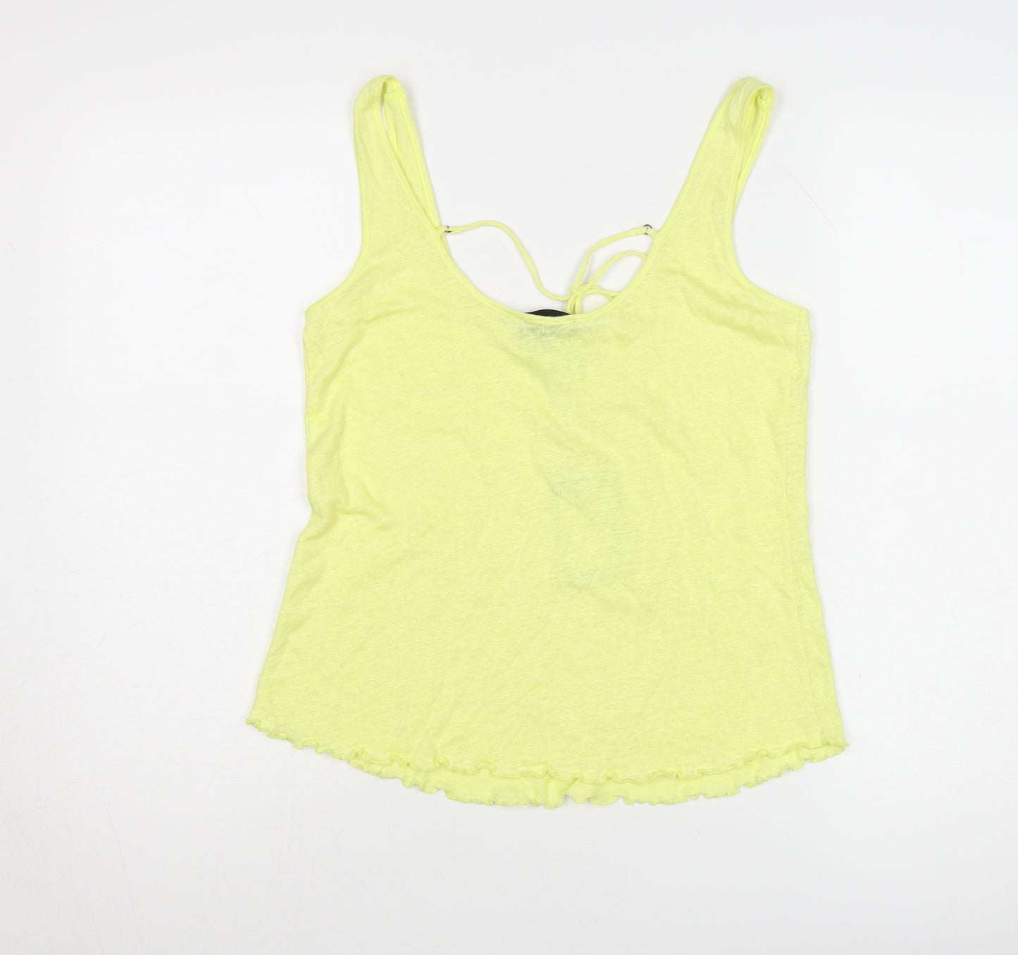 Paige Women's Yellow Tank Top - Size S, Scoop Neck