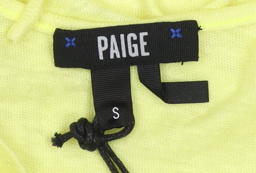 Paige Women's Yellow Tank Top - Size S, Scoop Neck