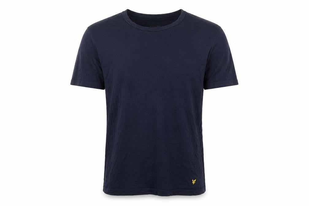 Front view of Lyle & Scott Men's Blue Crew Neck T-Shirt L