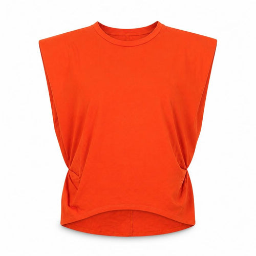 Zara Women's Orange T-Shirt Size S Casual Crew Neck