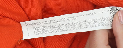 Zara Women's Orange T-Shirt Size S Casual Crew Neck