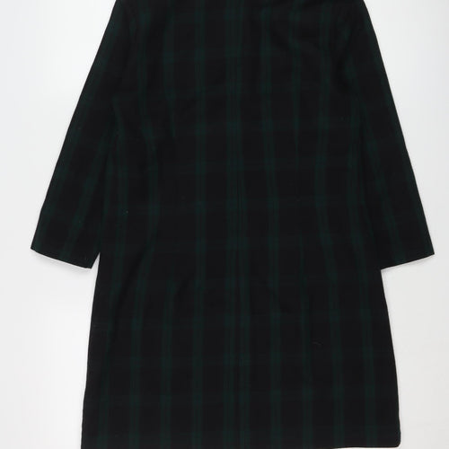 Gap Women's Black Green Check Shift Dress Size 10
