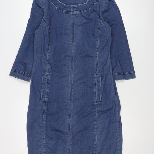 Laura Ashley Women's Blue Sheath Dress Size 8