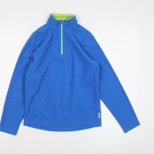 Oxylane Boys Blue 12Y Fleece Sweatshirt 1/2 Zip Lightweight