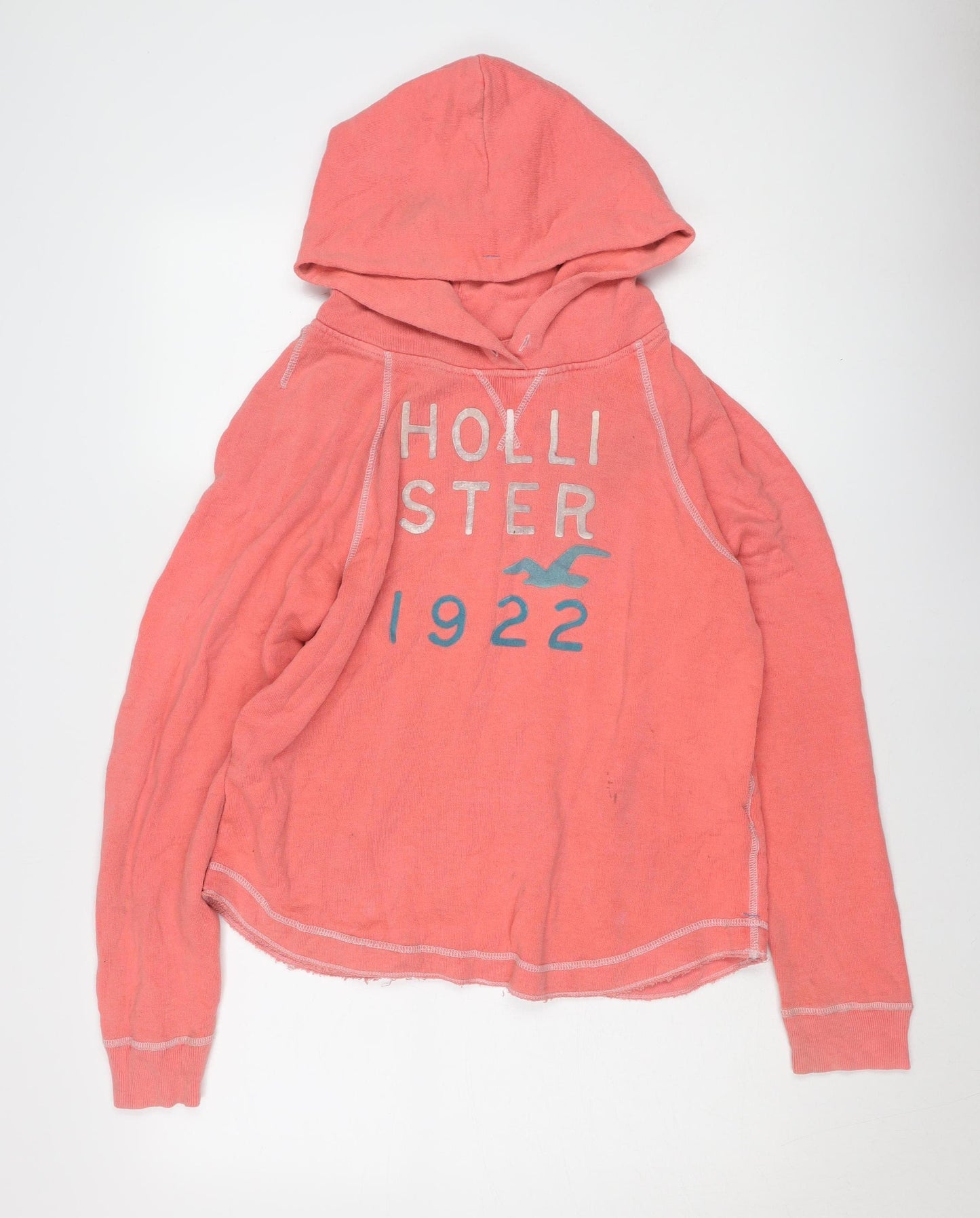 Hollister Women's Pink Hoodie, M, Light Logo Style