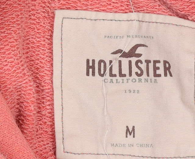 Hollister Women's Pink Hoodie, M, Light Logo Style