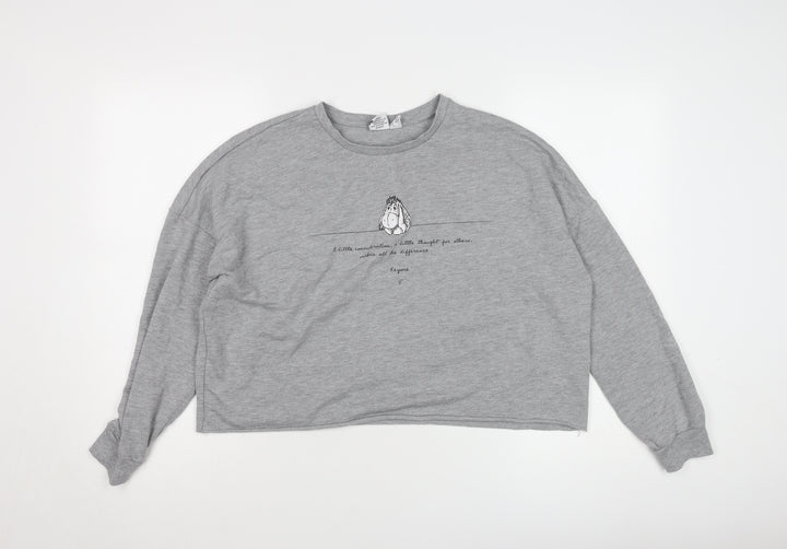 Disney Women's Grey Eeyore Pullover Sweatshirt Size S