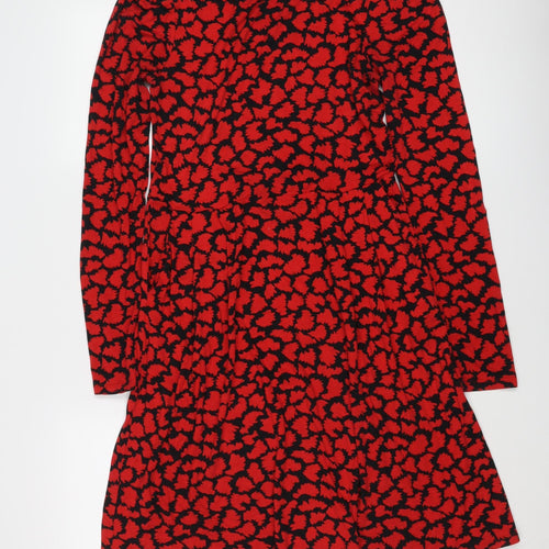 Boden Red Animal Print Dress, Size 12, Women's, Jersey