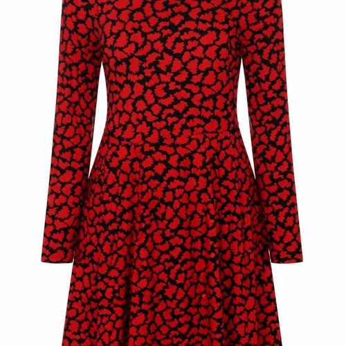 Boden Red Animal Print Dress, Size 12, Women's, Jersey